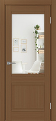 Дверь межкомнатная Оптима Порте Турин 502U.21, цвет орех, экошпон, зеркало