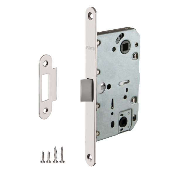 Замок сантехнический с пластиковым язычком Пунто PL96WC-50 SN, цвет никель матовый (гарантия - 12 месяцев)