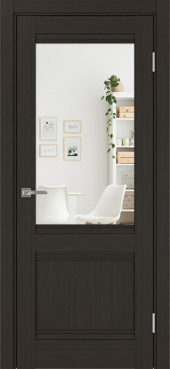 Дверь межкомнатная Оптима Порте Турин 502U.21, цвет венге, экошпон, зеркало