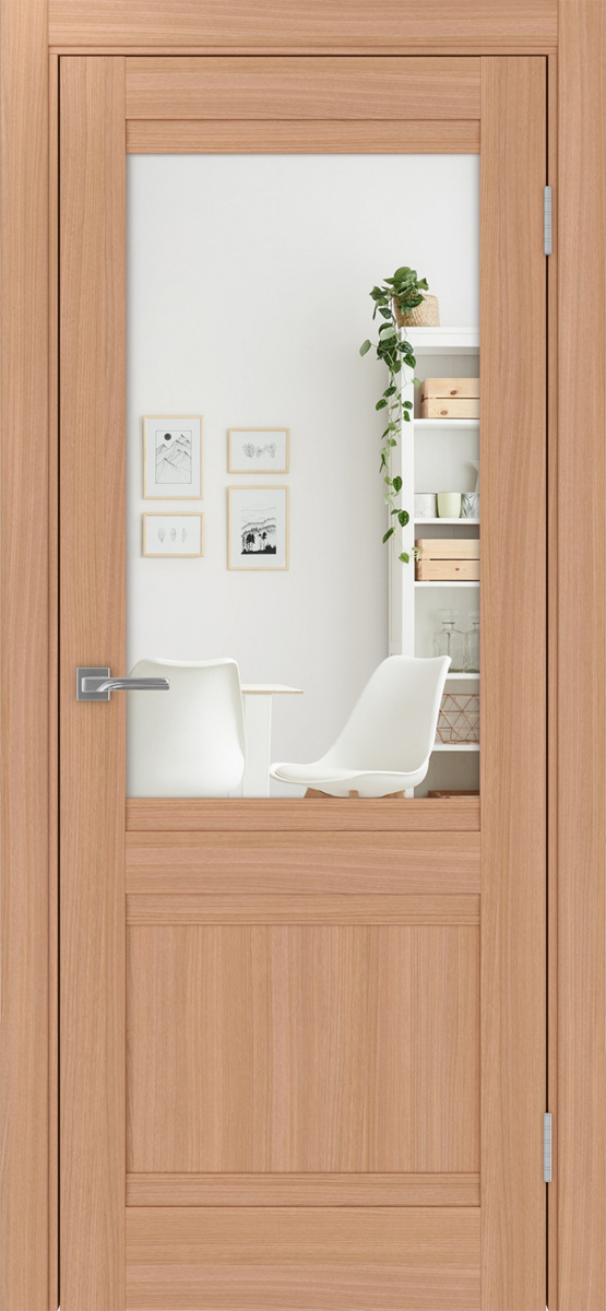 Дверь межкомнатная Оптима Порте Турин 502U.21, цвет темный ясень, экошпон, зеркало