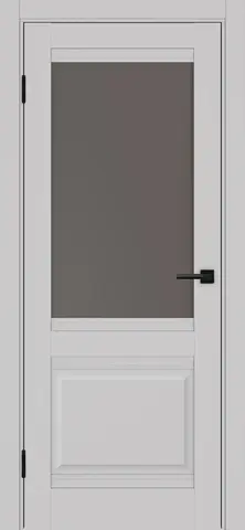 Дверь межкомнатная ХЬЮГОДОРС Генри 02Ux210, цвет элегантный серый, экошпон, стекло бронза (гарантия - 5 лет)