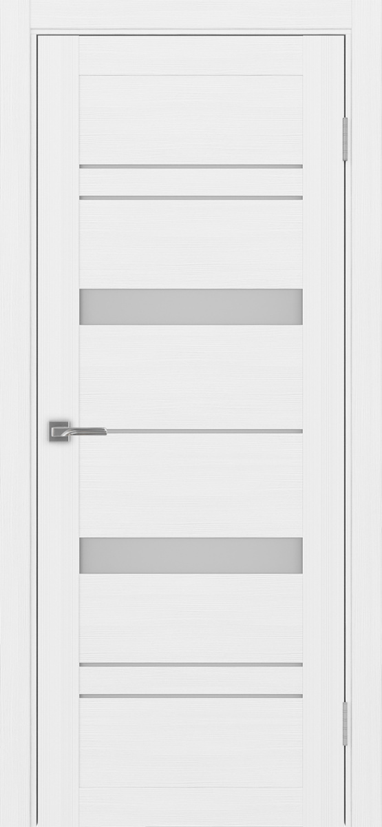 Дверь межкомнатная Оптима Порте Турин 562.12, цвет белый лед, экошпон, стекло мателюкс