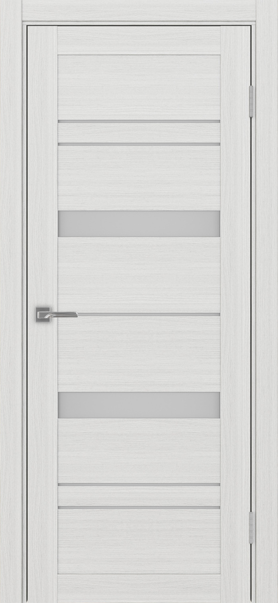 Дверь межкомнатная Оптима Порте Турин 562.12, цвет серебристый ясень, экошпон, стекло мателюкс